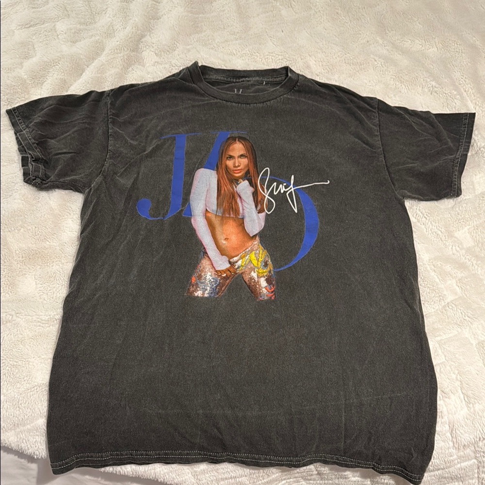 Jennifer Lopez Black Graphic Tee - Short Sleeve